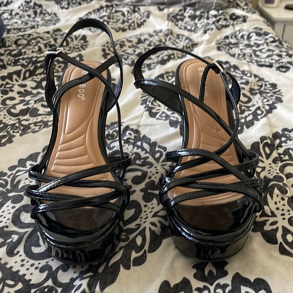 Black wedges size 7.5 by Bamboo.